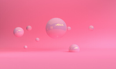 3d Pink color minimalist style design, Scene podium mock up presentation, 3d render abstract background.