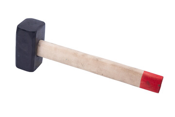 new sledgehammer with wooden handle, isolated on white background