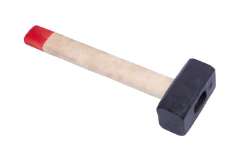 new sledgehammer with wooden handle, isolated on white background