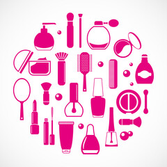 cosmetics icons, vector set