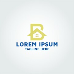 Real estate with letter B logo design idea and inspiration