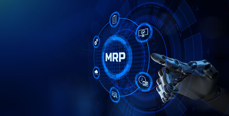 Fototapeta premium MRP Material Requirement planning Manufacturing Industry Business Process automation.