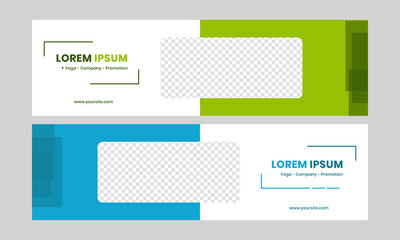 Web banner abstract blue and green colors vector design