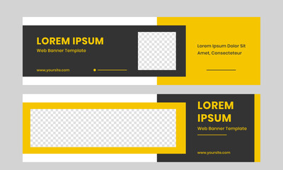 Web banner abstract yellow and black colors vector design