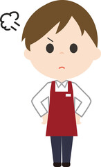 男性　店員　怒り