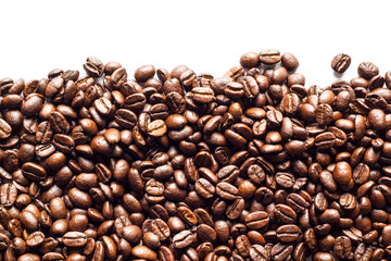 Coffee beans on white background.