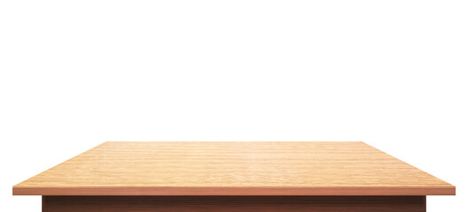 wood table top on white background