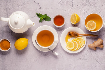 Green tea with lemon and honey, Immunity boosting and cold remedies.