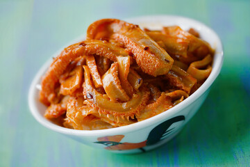 rustic sichuan pig tripe in chili oil salad