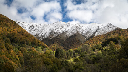 Ariege Pyrenees mountain landscape in autumn