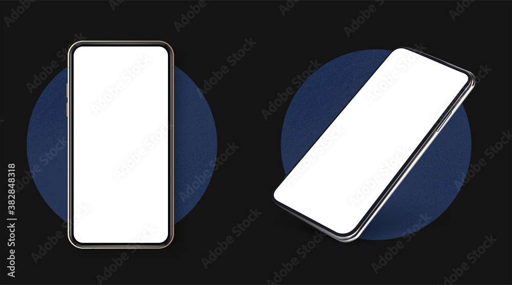 Aufkleber high quality realistic trendy no frame smartphone with blank white screen. mockup phone for visual u