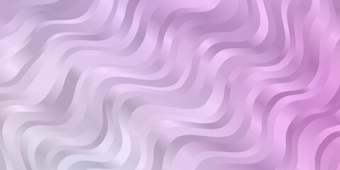 Light Purple, Pink vector layout with curves. Colorful illustration in abstract style with bent lines. Pattern for booklets, leaflets.