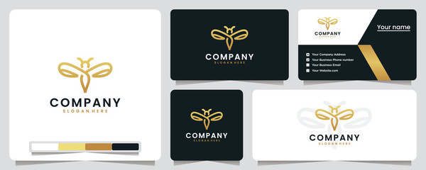 Obraz na płótnie Canvas dragonfly, golden, luxury , logo design inspiration