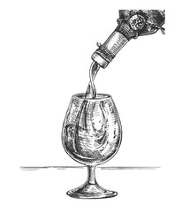 wine pouring into the glass