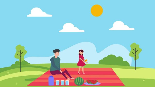 Child eating popsicles with her parents at park