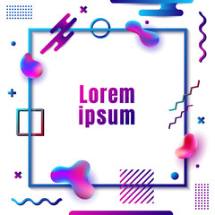 Modern and trendy invitation design template geometric fluid gradient shapes on white background