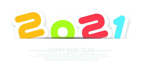 2021 Happy  new year background with shadow