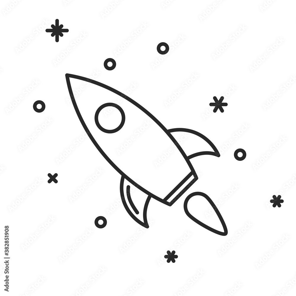 Canvas Prints linear rocket icon. vector illustration.