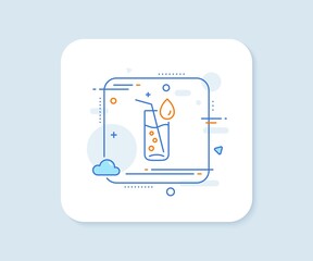 Water glass line icon. Abstract square vector button. Soda aqua drink sign. Drop symbol. Water glass line icon. Quality concept badge. Vector