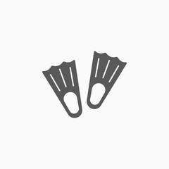 Obraz premium swimming fin icon, diving flipper vector illustration