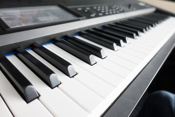 Piano key close up