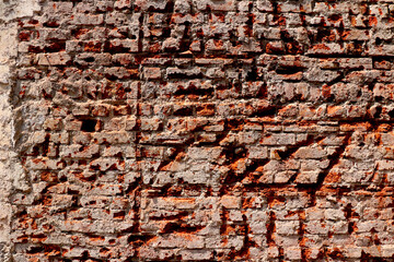 Image of Under construction red bricks wall