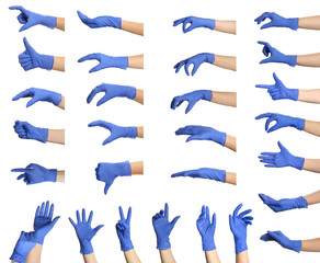 Protect your hands - wear rubber gloves. Photos in collage on white background