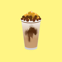bubble milk tea mix with chocolate vector