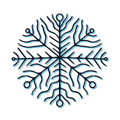 Snowflakes hand drawn icon. Sticker design. Christmas Print decoration.