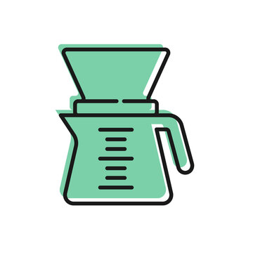 green coffee pour over device clip art preview
