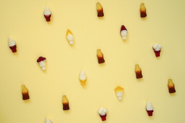 jellies on a yellow background