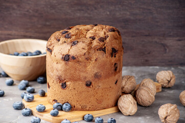 Panettone typical christmas food front view