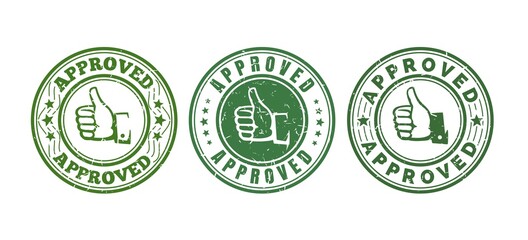 Approve stamp with thumb up