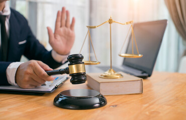 Male lawyer or judge Law and Legal services concept Working at the office