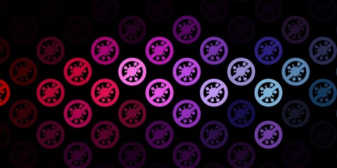 Dark Pink, Green vector texture with disease symbols.