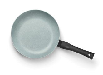 Top view of ceramic coated non stick fry pan - obrazy, fototapety, plakaty