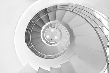 white spiral staircase 