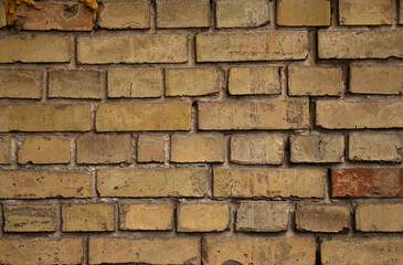 old brick craft wall of a vintage house