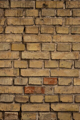 old brick craft wall of a vintage house