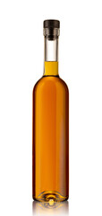 Bottle of premium alcohol, isolated on white background. Ideal for mock-up design.
