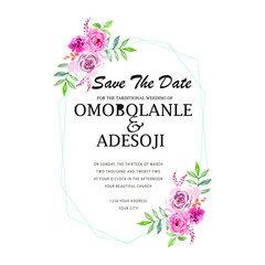 Invitation card with flowers