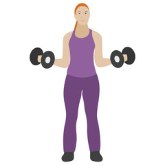 
Dumbbells exercise flat icon design, bicep muscles 
