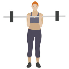 
Barbell exercise flat icon design 
