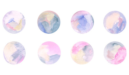 hand paint watercolor circle spots