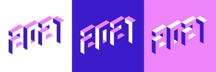 Fototapeta premium Set of typographic logos for 2021