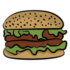 
Fast food considered junk item, burger
