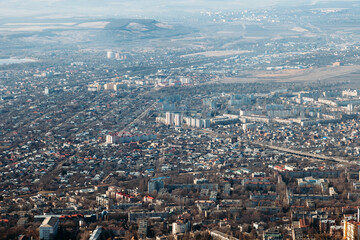 Bird's eye view of the city from the top of the mountain.