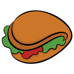 
Hand drawn icon of tortilla rolls with filling 
