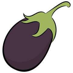 
Hand drawn icon of  aubergine or eggplant
