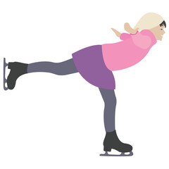 
Ice dance flat icon, female skate
